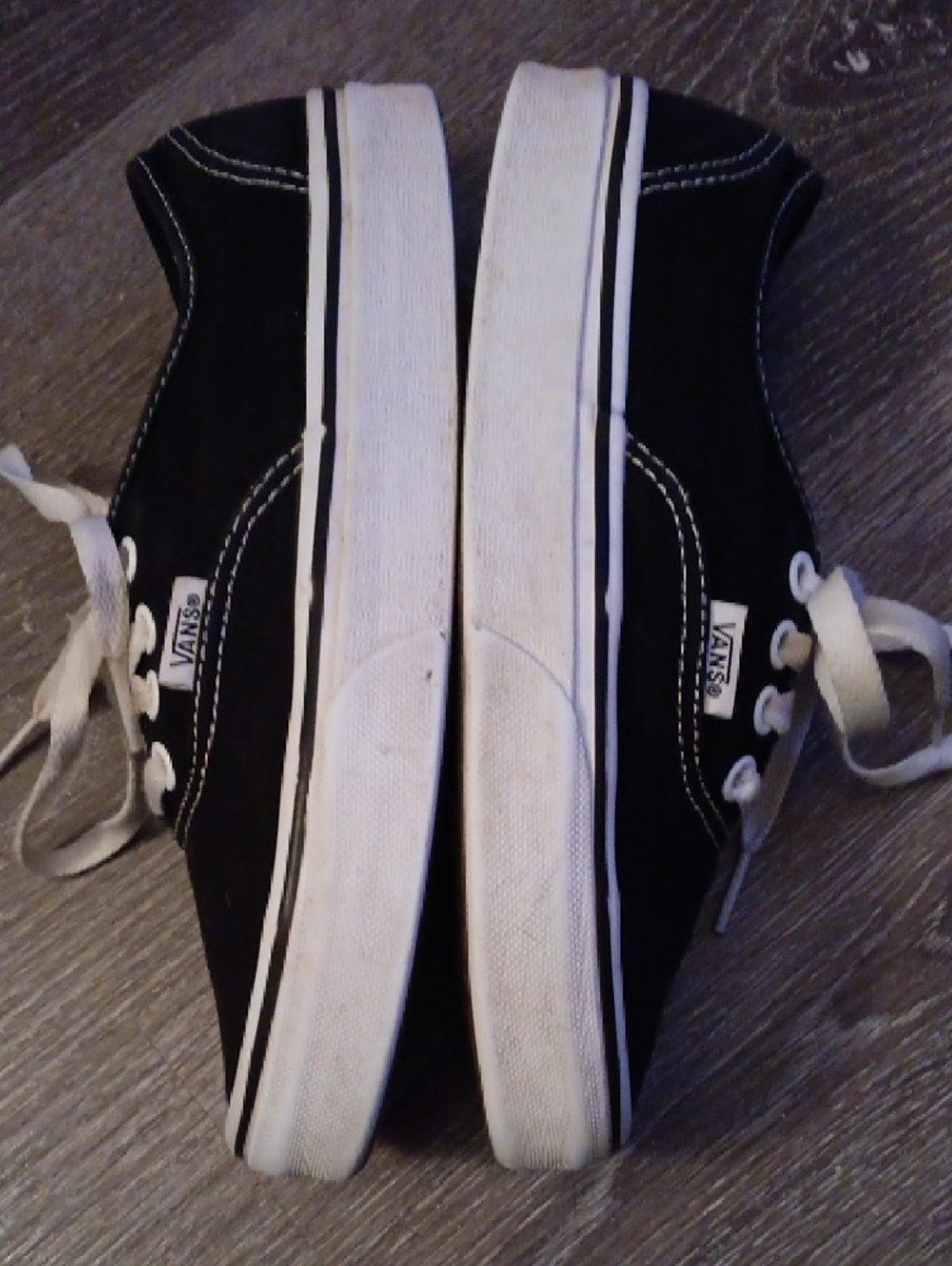 Vans Black Canvas Low-Top Sneakers with White Accents - Picture 8 of 9